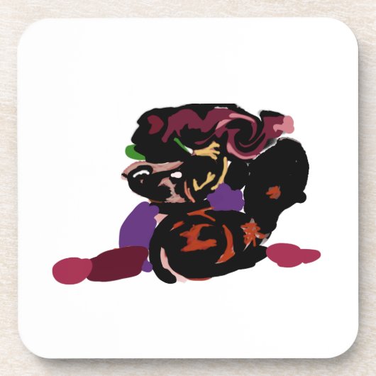 king Charles spaniel and roses sweet  Bier Onderzetter (Voorkant)