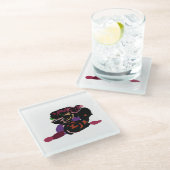 king Charles spaniel and roses sweet  Glazen Onderzetter (Schuin)