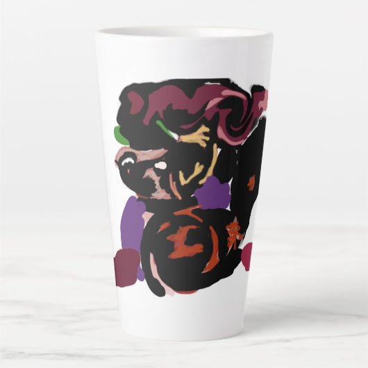 king Charles spaniel and roses sweet  Latte Mok (Voorkant)