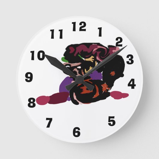 king Charles spaniel and roses sweet  Ronde Klok (Voorkant)