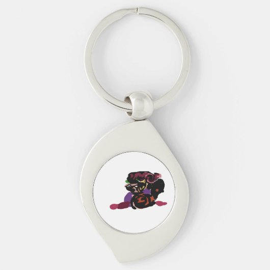 king Charles spaniel and roses sweet  Sleutelhanger (Voorkant)