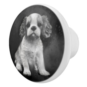 King Charles Spaniel cavalier puppy Keramische Knop
