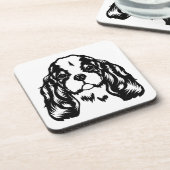 King Charles Spaniel Dog Beverage Coaster Bier Onderzetter (Linkerzijde)