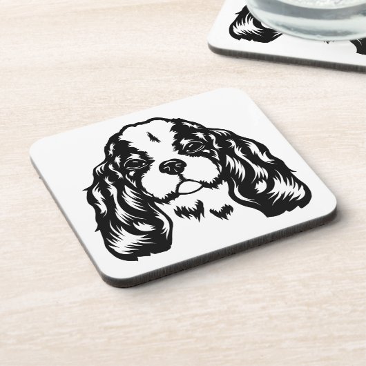 King Charles Spaniel Dog Beverage Coaster Bier Onderzetter (Linkerzijde)