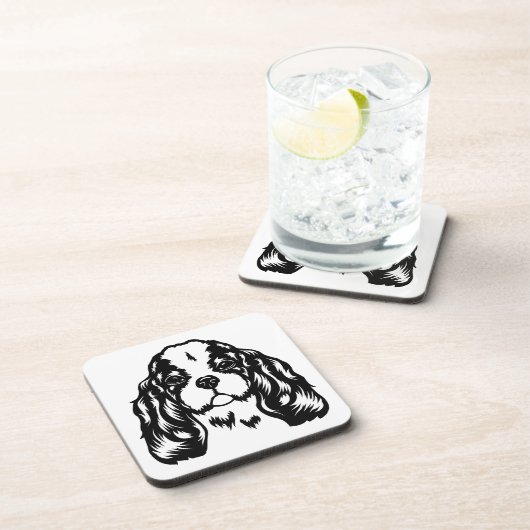 King Charles Spaniel Dog Beverage Coaster Bier Onderzetter (Rechterzijde)