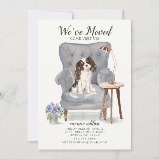 King Charles Spaniel Dog | Verplaatsingsaankondigi Aankondiging (Voorkant)