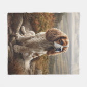 King Charles Spaniel Fleece Deken (Voorkant (Horizontaal))
