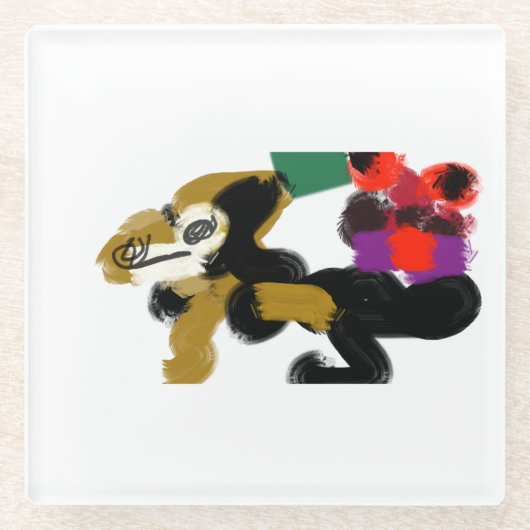 king charles spaniel glazen onderzetter (Voorkant)