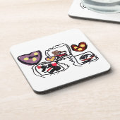 King Charles Spaniel hearts  Bier Onderzetter (Linkerzijde)