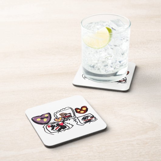 King Charles Spaniel hearts  Bier Onderzetter (Rechterzijde)