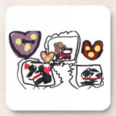 King Charles Spaniel hearts  Bier Onderzetter (Voorkant)