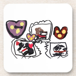 King Charles Spaniel hearts  Bier Onderzetter