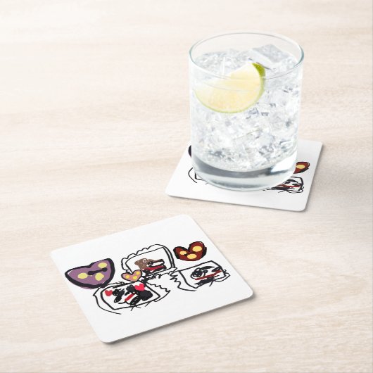 King Charles Spaniel hearts  Kartonnen Onderzetters (Insitu)