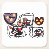 King Charles Spaniel hearts  Kartonnen Onderzetters (Voorkant)