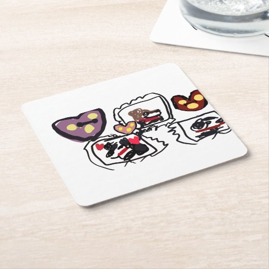 King Charles Spaniel hearts  Kartonnen Onderzetters (Schuin)