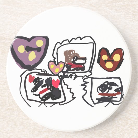 King Charles Spaniel hearts  Zandsteen Onderzetter (Voorkant)