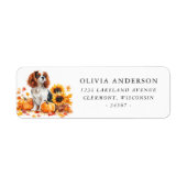 King Charles Spaniel Herfst Terugkeer Adres Etiket (Voorkant)