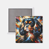 King Charles Spaniel Hond Acryl Print Magneet (Voorkant / Achterkant)