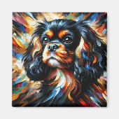 King Charles Spaniel Hond Acryl Print Magneet (Voorkant)