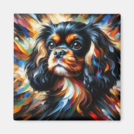 King Charles Spaniel Hond Acryl Print Magneet (Voorkant)