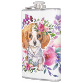 King Charles Spaniel met Flowers Classic Mok Heupfles (Links)