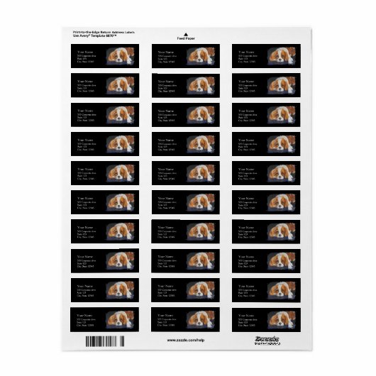 king Charles spaniel  Return Address Labels (Full Sheet)