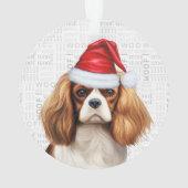 King Charles Spaniel with Name and Photo Christmas Ornament (achterkant)