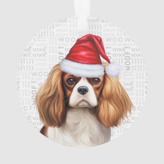 King Charles Spaniel with Name and Photo Christmas Ornament (achterkant)