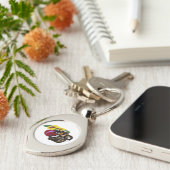 King charles spaniel zonnebloemen sleutelhanger (Zijkant)