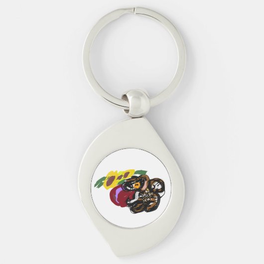 King charles spaniel zonnebloemen sleutelhanger (Voorkant)