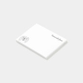 King Charles Spaniel Zwart & Wit Gepersonaliseerd Post-it® Notes (Schuin)