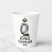 King Charles Third Coronation Papieren Bekers (Voorkant)