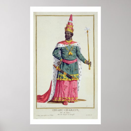 King Chau-Haraye van Siam uit 'Receuil des Estampe Poster (Voorkant)