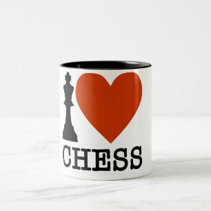 King Chess Piece I Heart Chess Coffee Mok