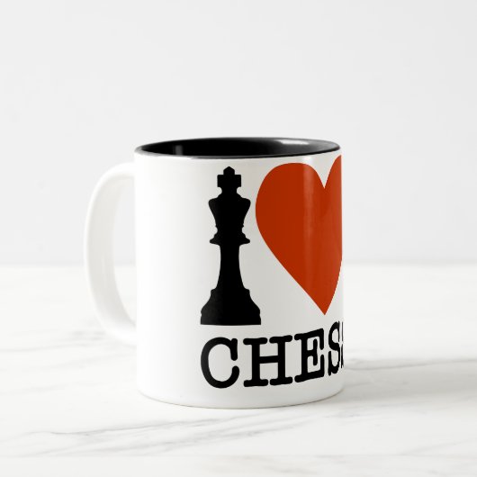 King Chess Piece I Heart Koffee Mok (Voorkant links)