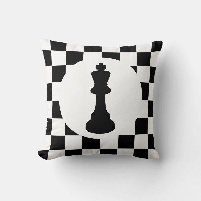 King Chess Piece - Pillow - Chess Thmed Gifts Kussen (Voorkant)