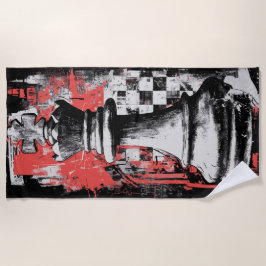 King Chess Piece Urban Grunge Strandlaken