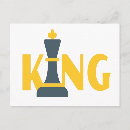 King Chess Player Briefkaart (Voorkant)