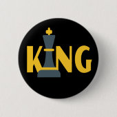 King Chess Player Ronde Button 5,7 Cm (Voorkant)