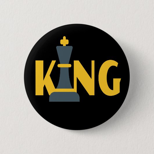 King Chess Player Ronde Button 5,7 Cm (Voorkant)