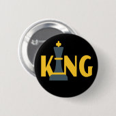 King Chess Player Ronde Button 5,7 Cm (Voorkant /achterkant)