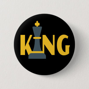 King Chess Player Ronde Button 5,7 Cm