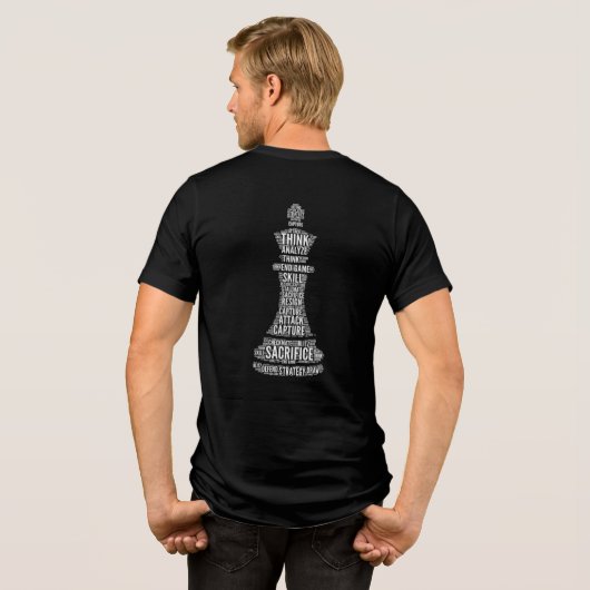 king chess printed Tri-Blend shirt (Achterkant volledig)