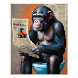 King Chimp Realism ontmoet Pop Art Majestic Foto Afdruk
