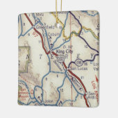 King City CA map Keramisch Ornament (Links)