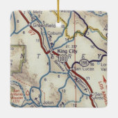 King City CA map Keramisch Ornament (Achterkant)