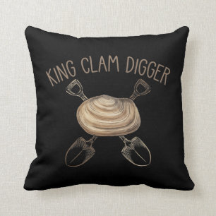 King Clam Digger Beach Shell Digging Ocean Kussen