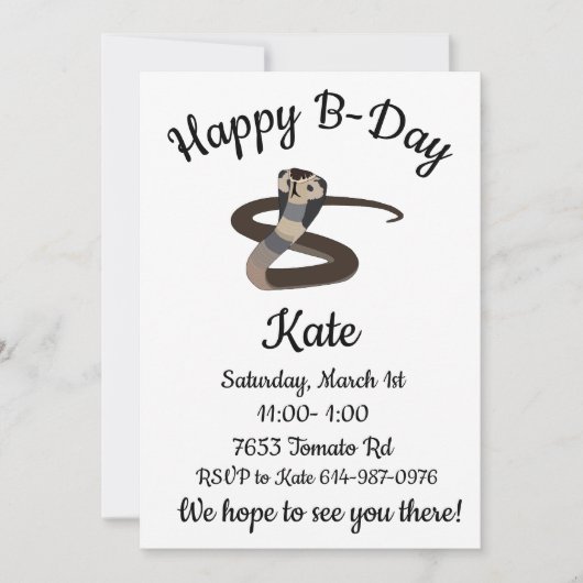 King Cobra Happy B-day Kaart (Voorkant)