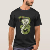 King Cobra Hissing Distressed Snake Lover T-Shirt (Voorkant)