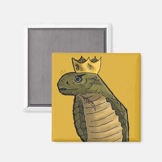 King Cobra Magnet | Grappige Snake met een kroonst (Voorkant / Achterkant)